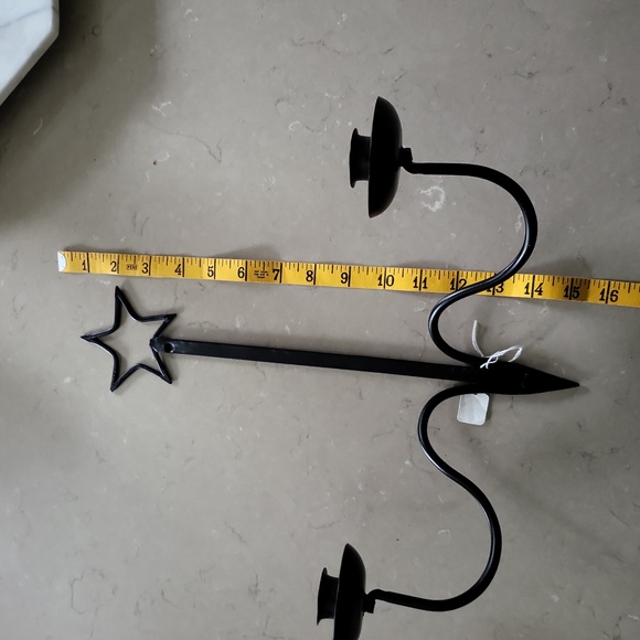 Primitive Black Cast Iron Candle Sconce - Picture 3 of 5